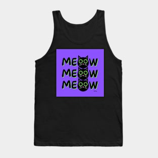 Meow, meow, meow- black cat Tank Top